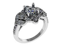 Floral Diamond Ring 1237 | 3D