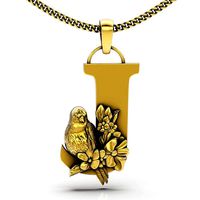 Letter J pendant silver gold jewelry printable 3D model | 3D