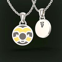 Sloth enameled pendant or earrings | 3D