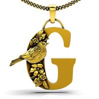 Letter G pendant silver gold jewelry printable 3D model | 3D