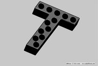 Pencil holder with letter T | 3D