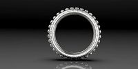 Wedding ring with crown of skulls | 3D