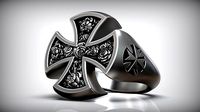 Hospitaller Maltese Cross Templar Symbol Ring | 3D