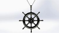 Ship wheel pendant | 3D