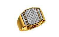 Solitaire Engagement Wedding Mens Rings | 3D