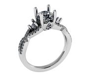 Twisted Diamond Ring 1182 | 3D