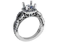 Square Halo Twisted Ring 1177 | 3D