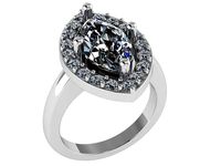 Marquise Halo Ring 1167 | 3D