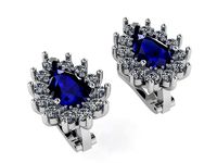 Pear Cluster Sapphire Earring 1149 | 3D