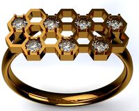 Honeycomb flat with diamonds | 3D