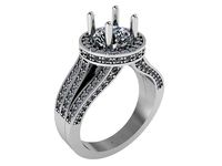 Round Halo Diamond Ring 1116 | 3D