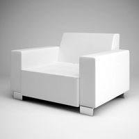 CGAxis White Armchair 08 3D Model