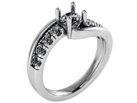 Hug Diamond Ring 1052 | 3D