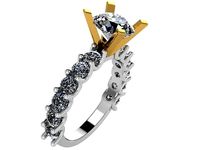 Peg Head Scallop Setting  Ring 1034 | 3D