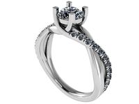 Round Diamond Twisted Ring 1029 | 3D