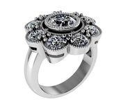 Floral Diamond Ring 1027 | 3D