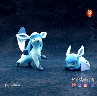 GLACEON 2 POSES - PRE-SUPPORTED POKEMON | 3D