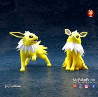 JOLTEON 3 POSES - PRE-SUPPORTED EEVEELUTION POKEMON | 3D