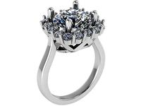 Round Cluster Diamond Ring 0692 | 3D