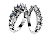 Diamond Openwork Bridal Set 0532 | 3D