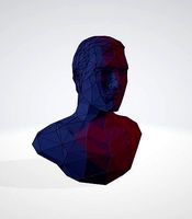 Freddie Mercury bust WIREFRAME VORONOI WIREMESH MESH | 3D