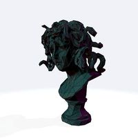 Medusa bust WIREFRAME VORONOI WIREMESH MESH | 3D