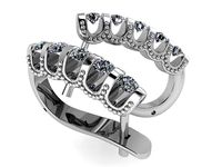 Diamond Milgrain Lever Back Earring 0521 | 3D