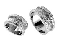 Hammered Textured Wedding Band Ring 0513 | 3D