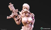 Cyberpunk Mercenary Pose 1 - 4 Variants and Pinup | 3D