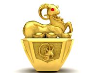 luxury female goat ring 3718 | 3D