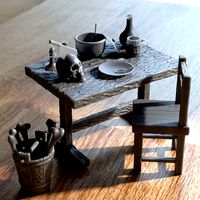 15 ITEMS NECROMANCER MEAL FOR ENVIRONMENT DIORAMA TABLETOP | 3D