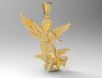 SAINTMICHAEL diamond pendant | 3D