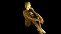 Woman cube sitting
