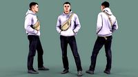 Guy in Lilac Hoodie