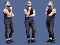 Tattooed Guy Pondered