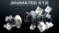 X12 Engine Working Animated