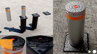 High-Poly Hydraulic Bollard with LED Lights
