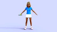 Tennis Player Cartoon Girl