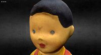Old USSR Soviet Rubber Toy Parachutist Scan High Poly