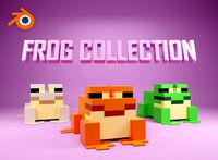 3D Minecraft animation NFT FROG for Blender