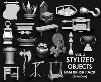 Stylized Objects IMM Brush Pack 19 in One Vol 3
