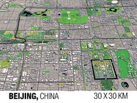Beijing China 30x30km 3D City Map