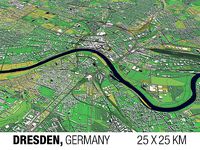 Dresden Germany 25x25km 3D City Map