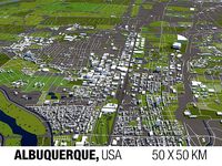 Albuquerque USA 50x50km City Map