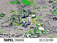 Taipei 30x30km City Map