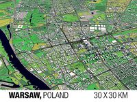 Warsaw 30x30km City Map