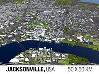 Jacksonville 50x50km City Map Model