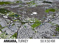 Ankara 50x50km City Map Model