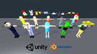 3D Costumed Character Pack Ragdolls Low Poly Kit Deslab