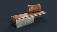 Modern Outdoor Bench 37 PBR Game Ready
